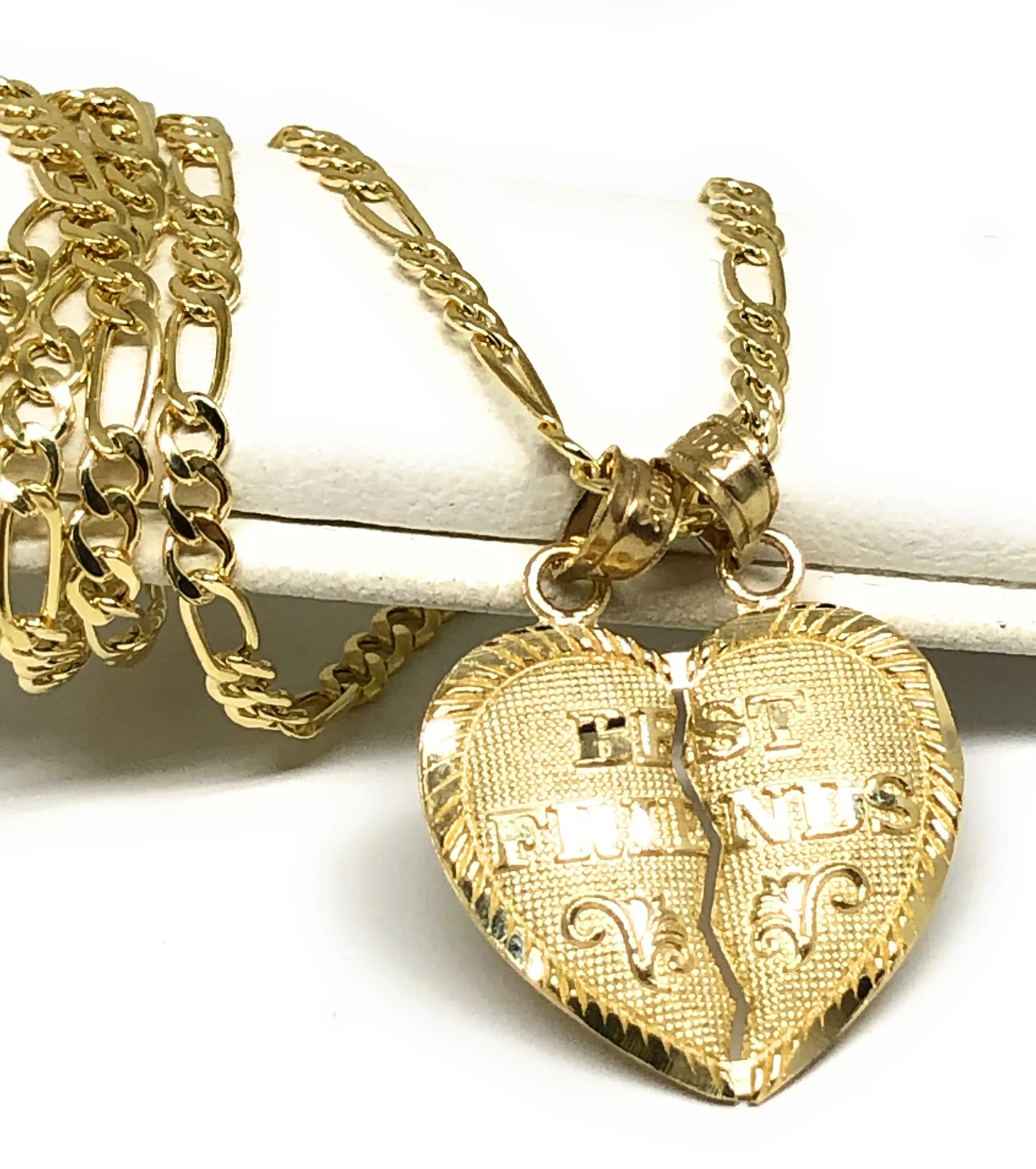 10k Solid Gold Yellow Gold “Best Friends Heart Split Pendant (SM,MED,LG)