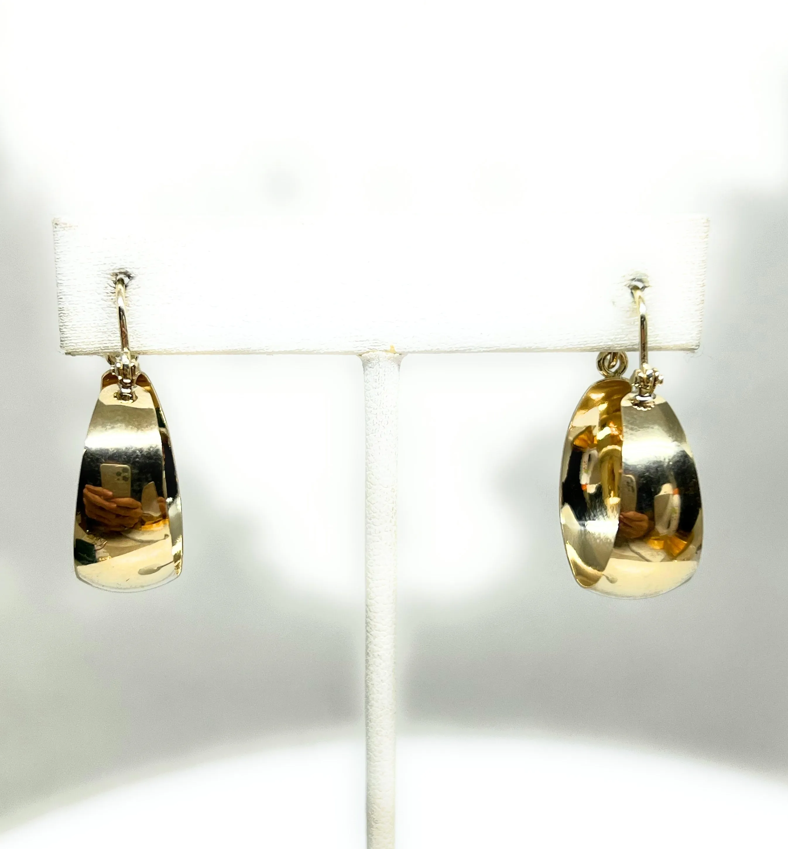 14k Solid Gold YELLOW CLASSIC Basket Earrings Aracadas (SM,MED,LG)