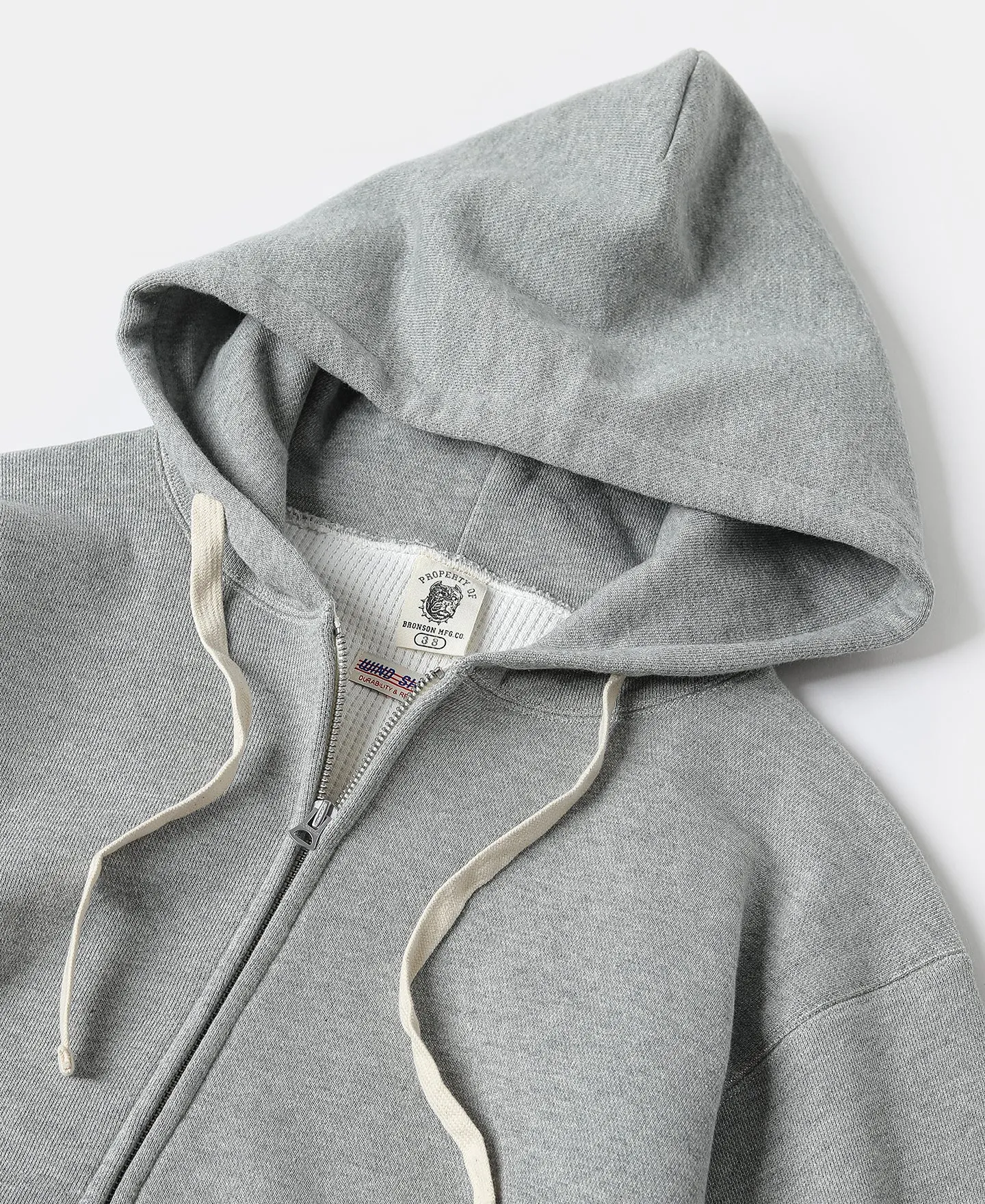 1950s Wind Shield Full-Zip Thermal Hoodie - Gray