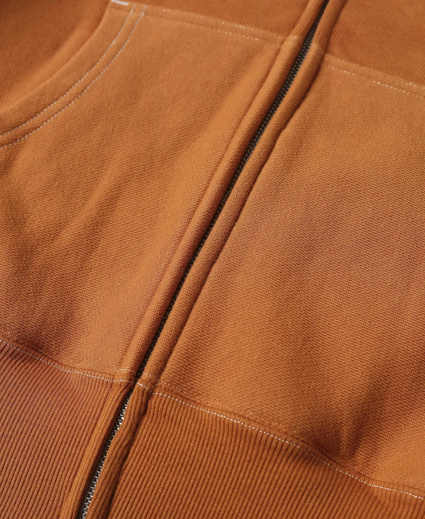 1950s Wind Shield Full-Zip Thermal Hoodie - Orange