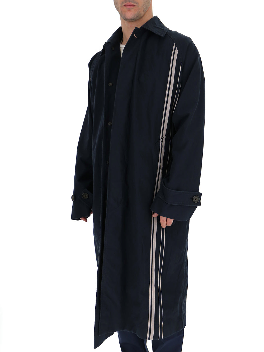 Acne Studios Stripe Detailed Belted Coat