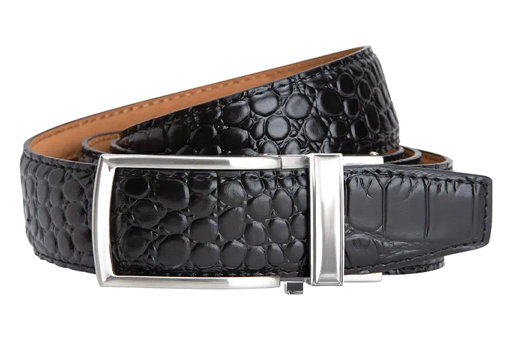 Alligator Black V2, 1 3/8 Strap, Dress Belt