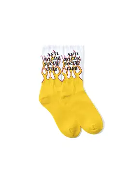 Anti Social Social Club Flame Socks White