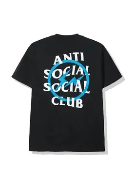 Anti Social Social Club Fragment Blue Bolt Tee Black