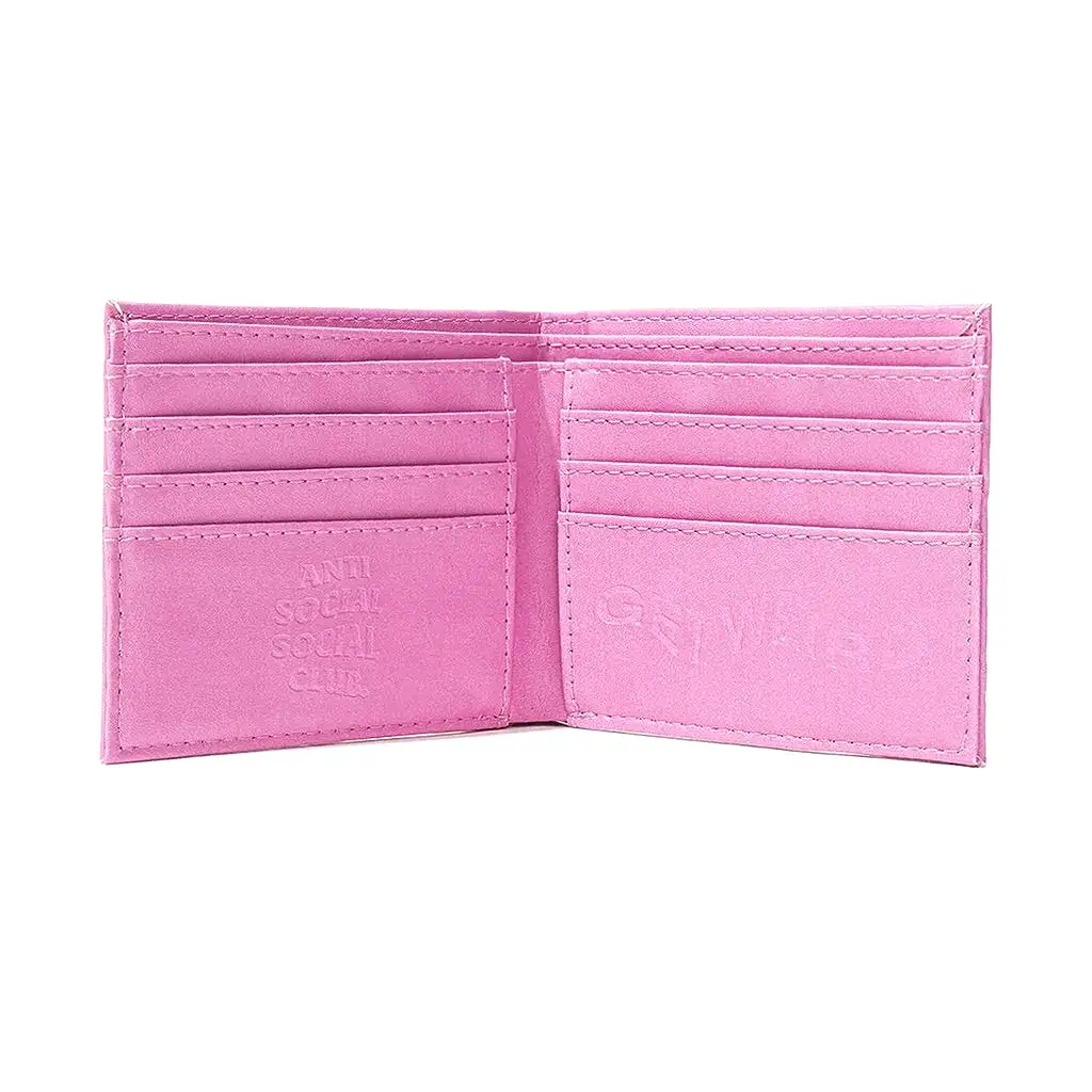 Anti Social Social Club “Get Weird” ASSC Pink Bi-Fold Wallet