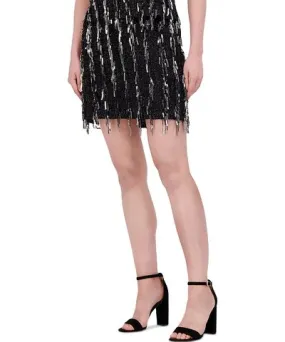 Bcbgmaxazria Sequin Fringe Mini Skirt