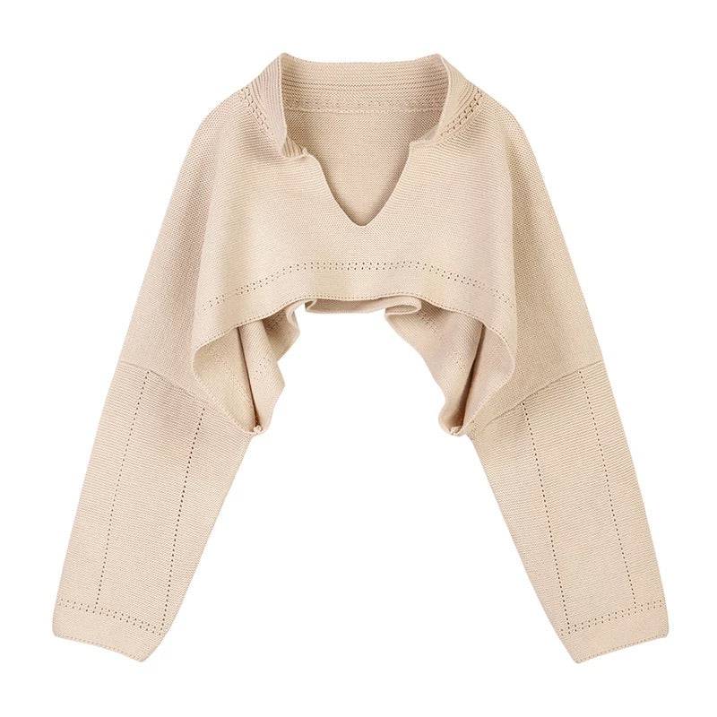 Beige Oversized Knit Raglan Sleeve Sweater