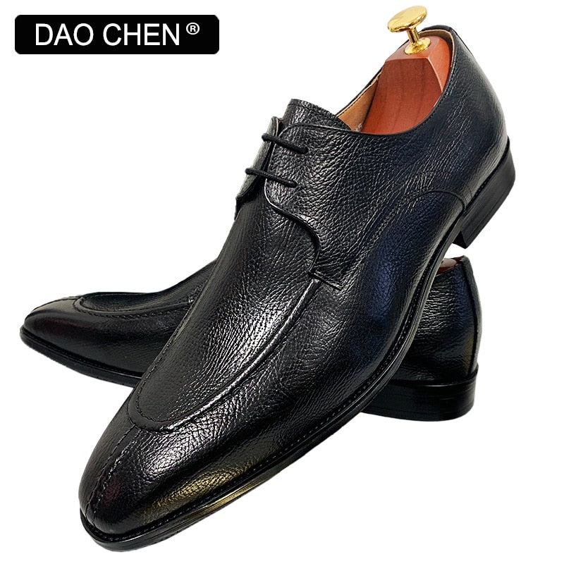 BLACK BROWN SPLIT TOE LUXURY DERBY MEN DRESS SHOE BUSINESS OFFICE WEDDING FORMAL SHOES FOR MEN