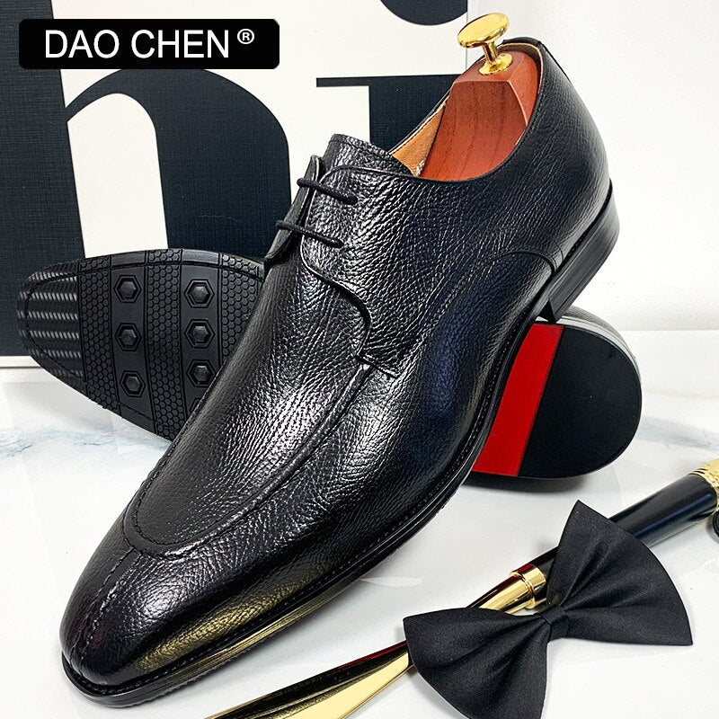 BLACK BROWN SPLIT TOE LUXURY DERBY MEN DRESS SHOE BUSINESS OFFICE WEDDING FORMAL SHOES FOR MEN