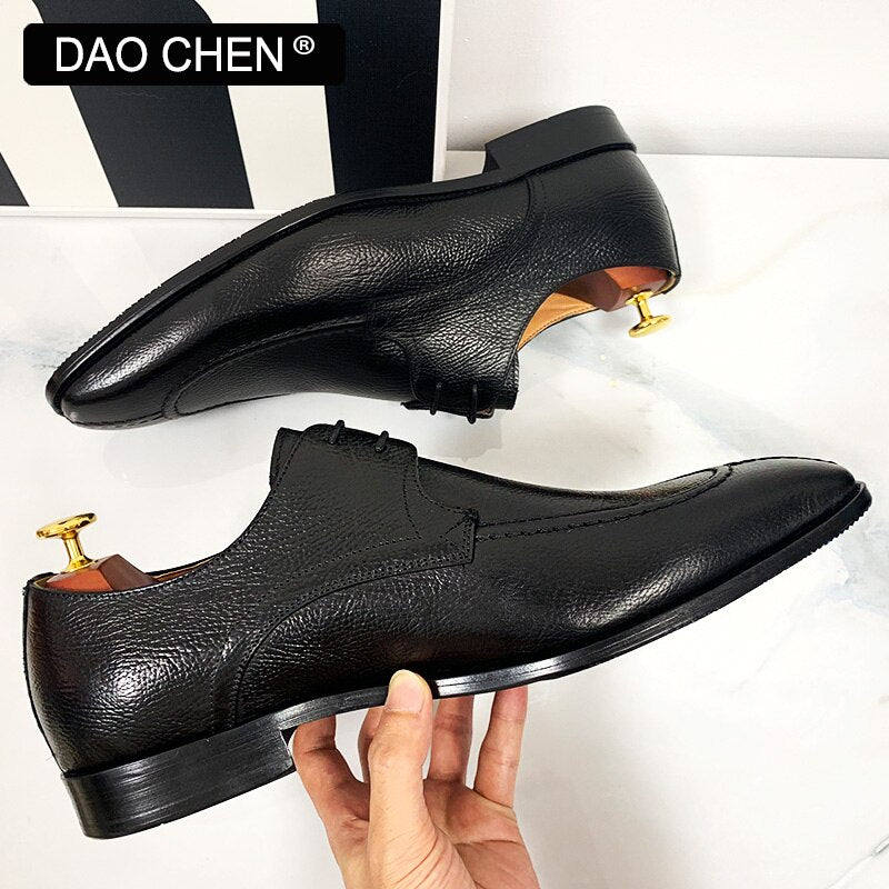 BLACK BROWN SPLIT TOE LUXURY DERBY MEN DRESS SHOE BUSINESS OFFICE WEDDING FORMAL SHOES FOR MEN