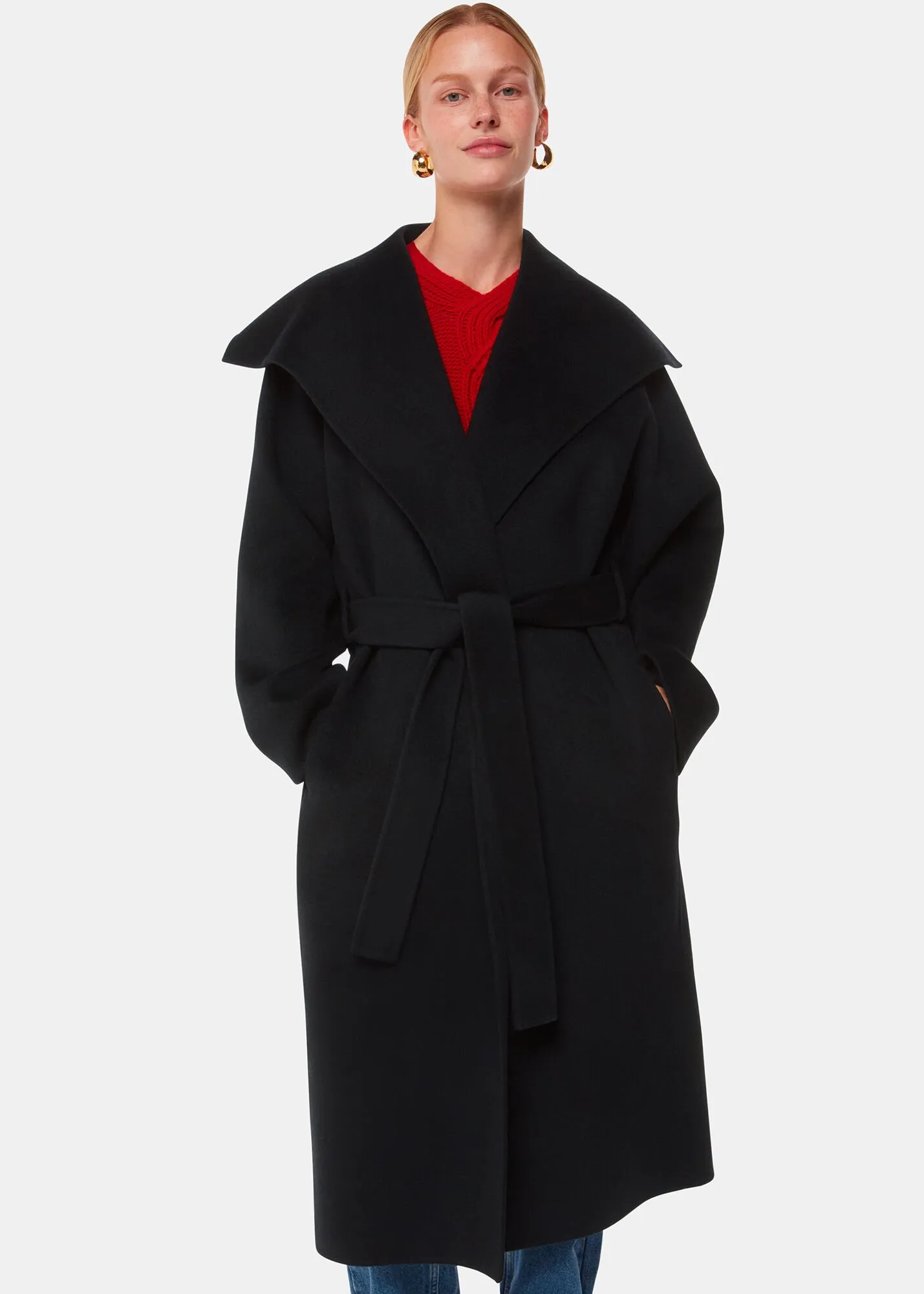 Black Cosima Double Face Collar Coat