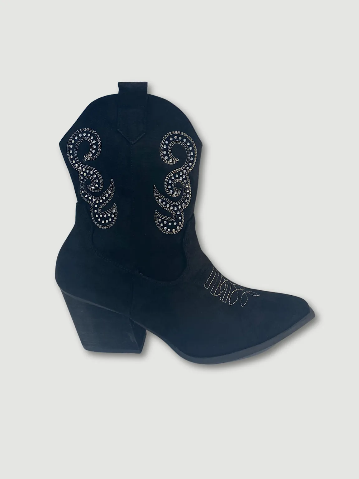 Black Diamante Western Boots