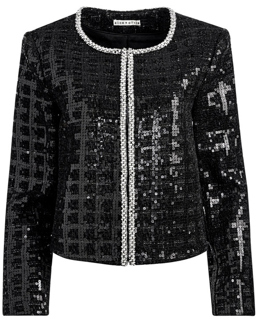 Black Sequin Kidman Tweed Jacket