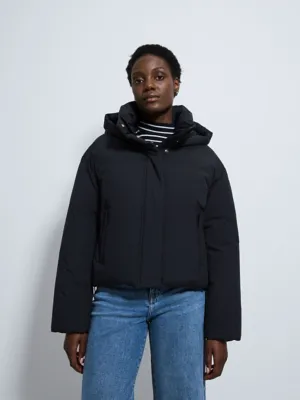 Black Short Hooded Padded Coat | Women | George at ASDA