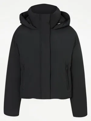 Black Short Hooded Padded Coat | Women | George at ASDA