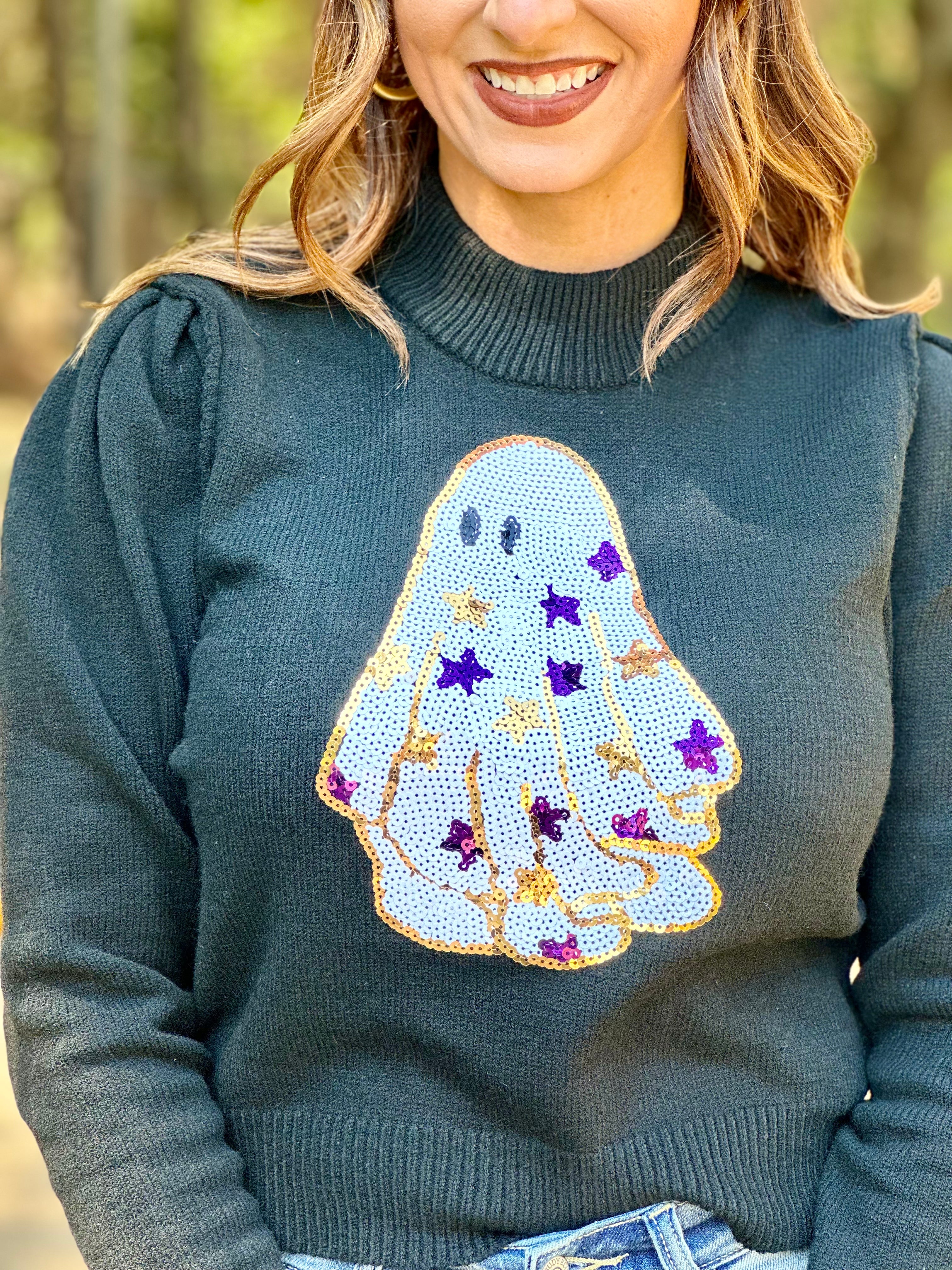 Boo Sequin Sweater