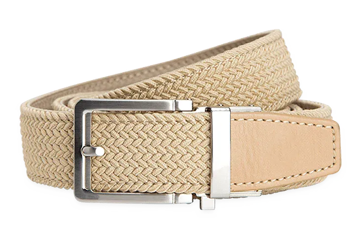 Braided Tan, 1 3/8 Strap, Golf Belt