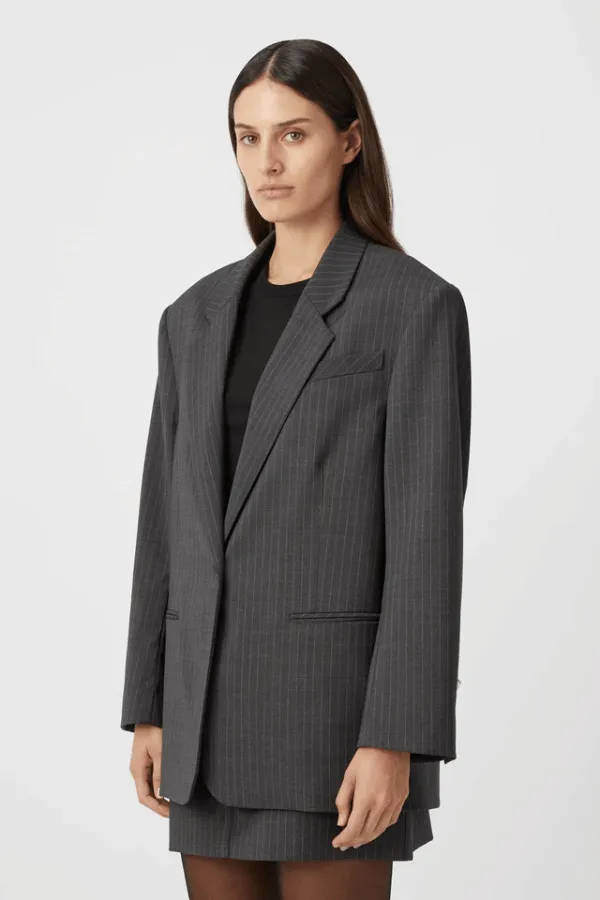 Brancusi Blazer Charcoal Pinstripe