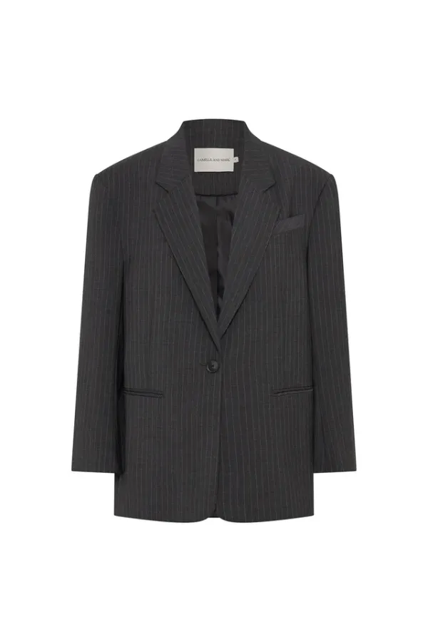 Brancusi Blazer Charcoal Pinstripe