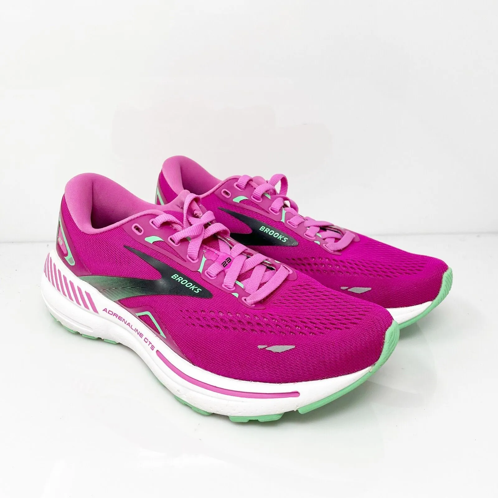 Brooks Womens Adrenaline GTS 23 1203811B639 Pink Running Shoes Sneakers Size 7 B