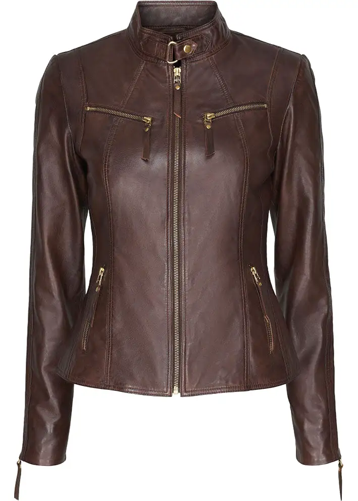 BTF CPH Biker Jacket 10245 antique brown with gold