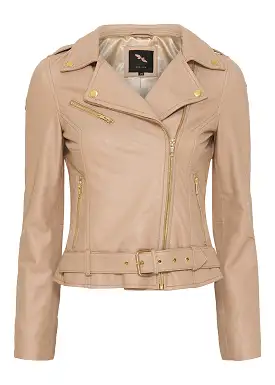 BTF CPH Biker Jacket 10575 Skindjakke - cream with gold