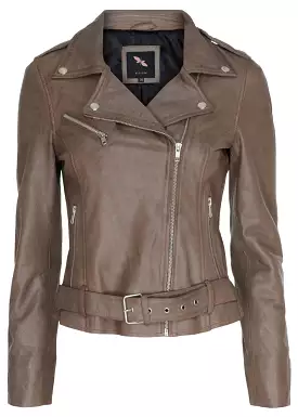 BTF CPH Biker Jacket 10575 Skindjakke - stone with silver