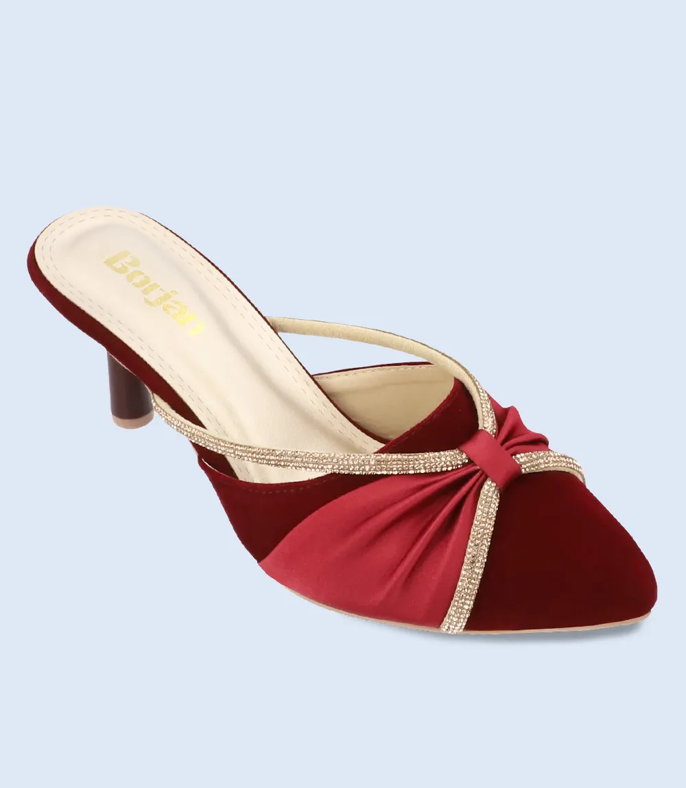 BW8367-MAROON-Women Formal Mules