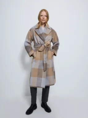 Camel Checked Belted Formal Coat | Women | George at ASDA