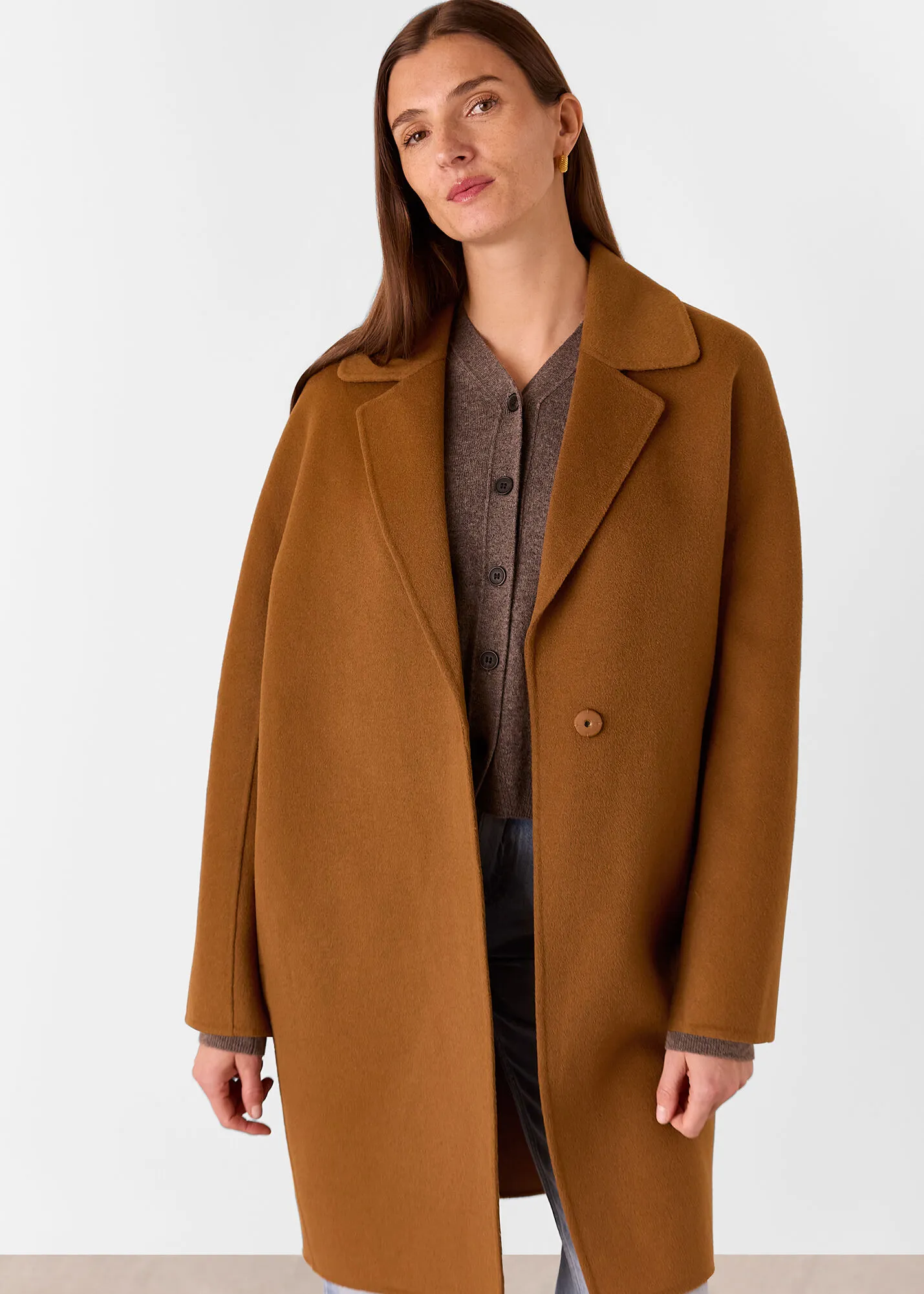 Camel Julia Wool Double Faced Coat