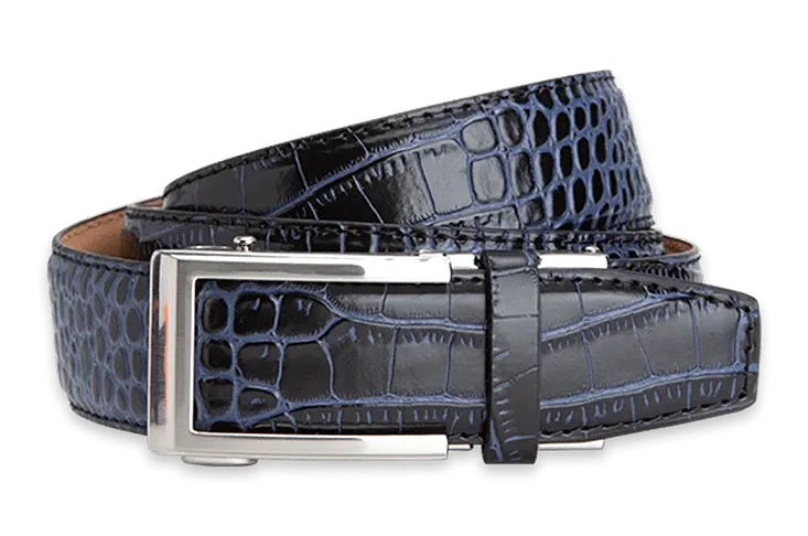 Cayman Black & Blue, 1 3/8 Strap, Dress Belt