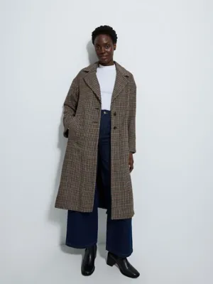 Checked Belted Longline Formal Coat | Women | George at ASDA