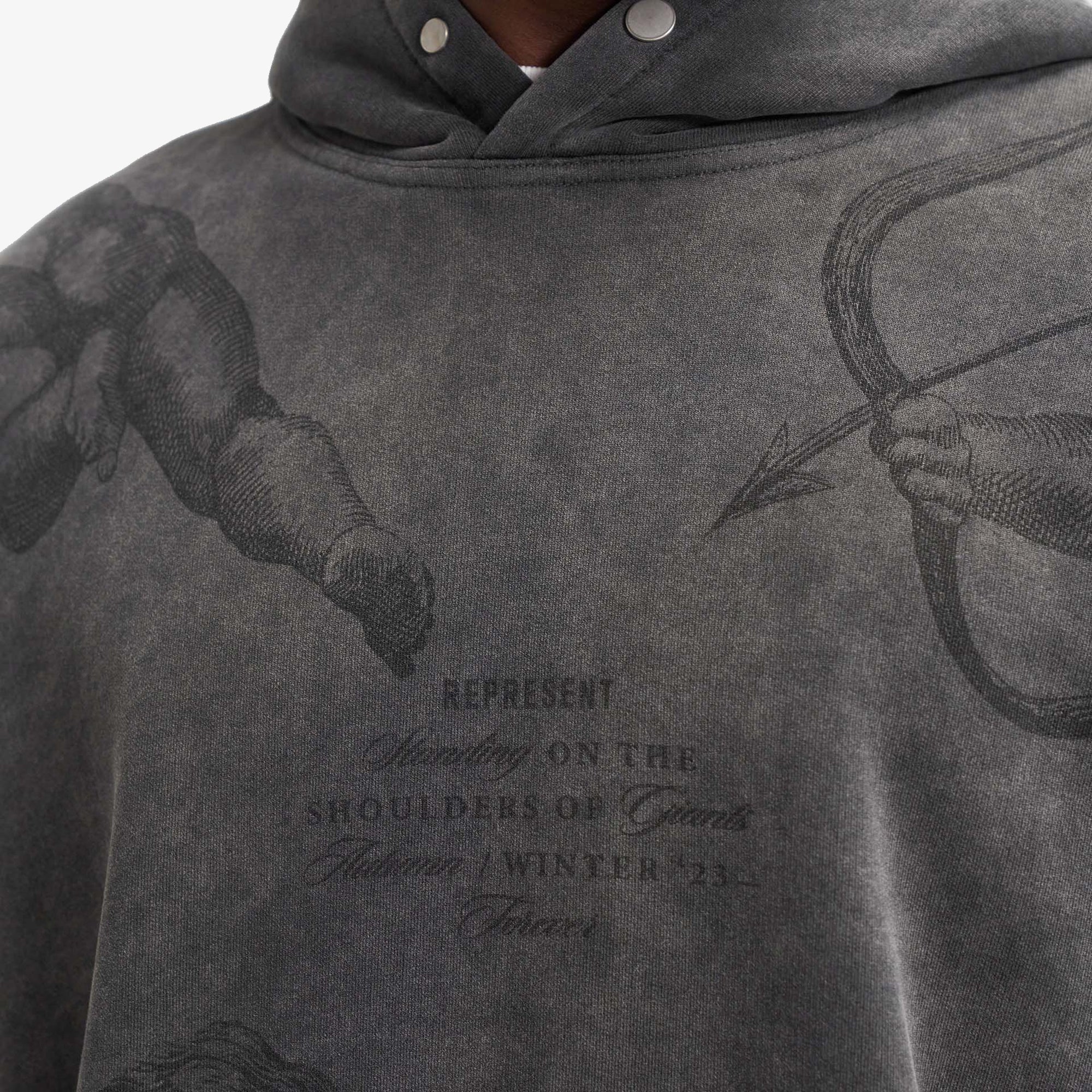 CHERUB ALL OVER HOODIE 'VINTAGE GREY'