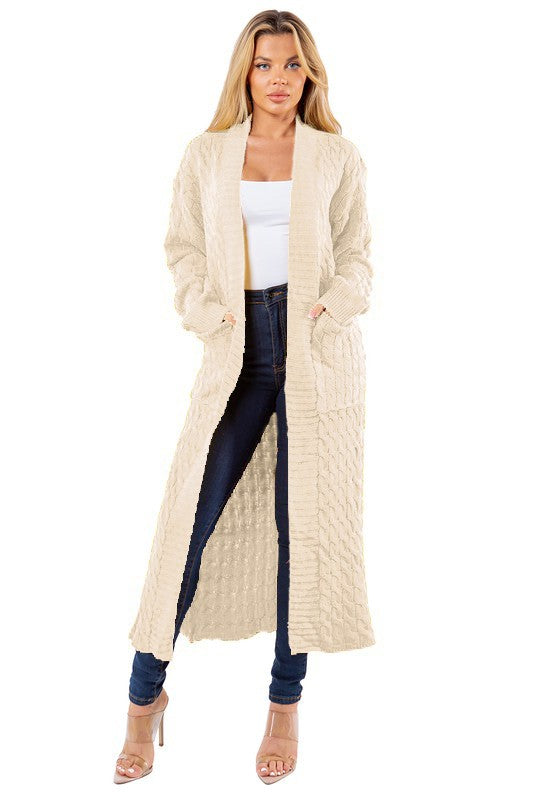 Chic Comfort Maxi Sweater Cardigan |Cream