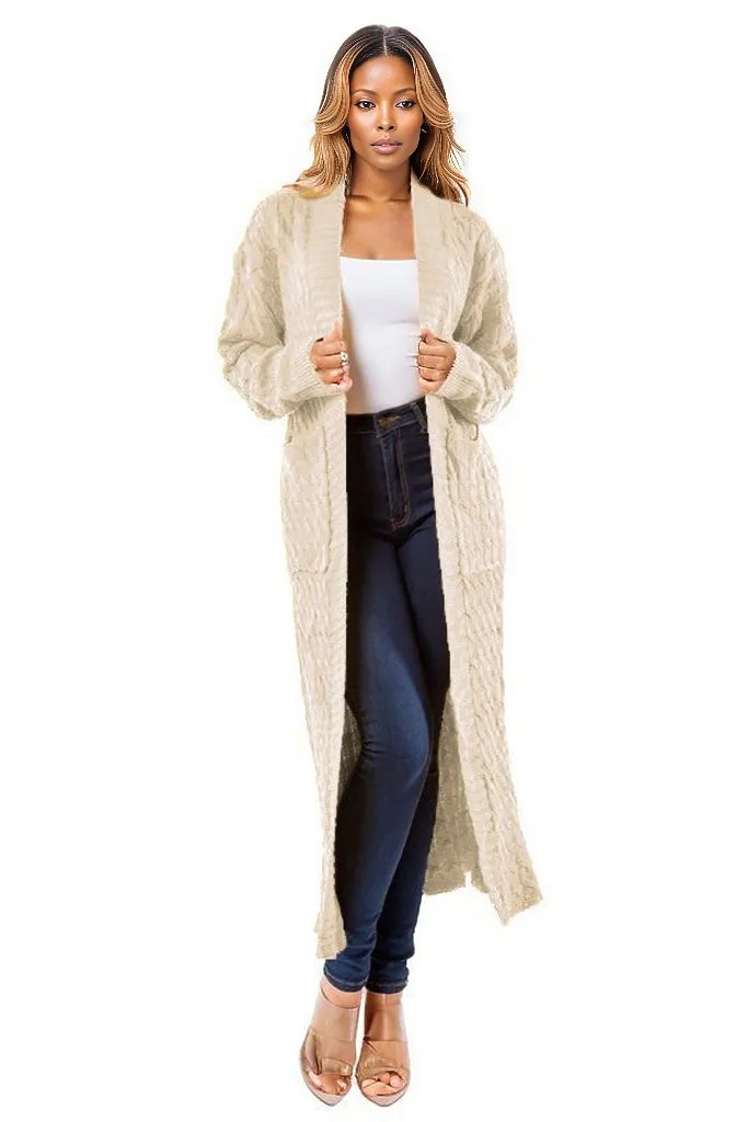 Chic Comfort Maxi Sweater Cardigan |Cream