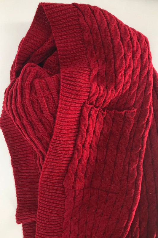 Chic Comfort Maxi Sweater Cardigan |Red