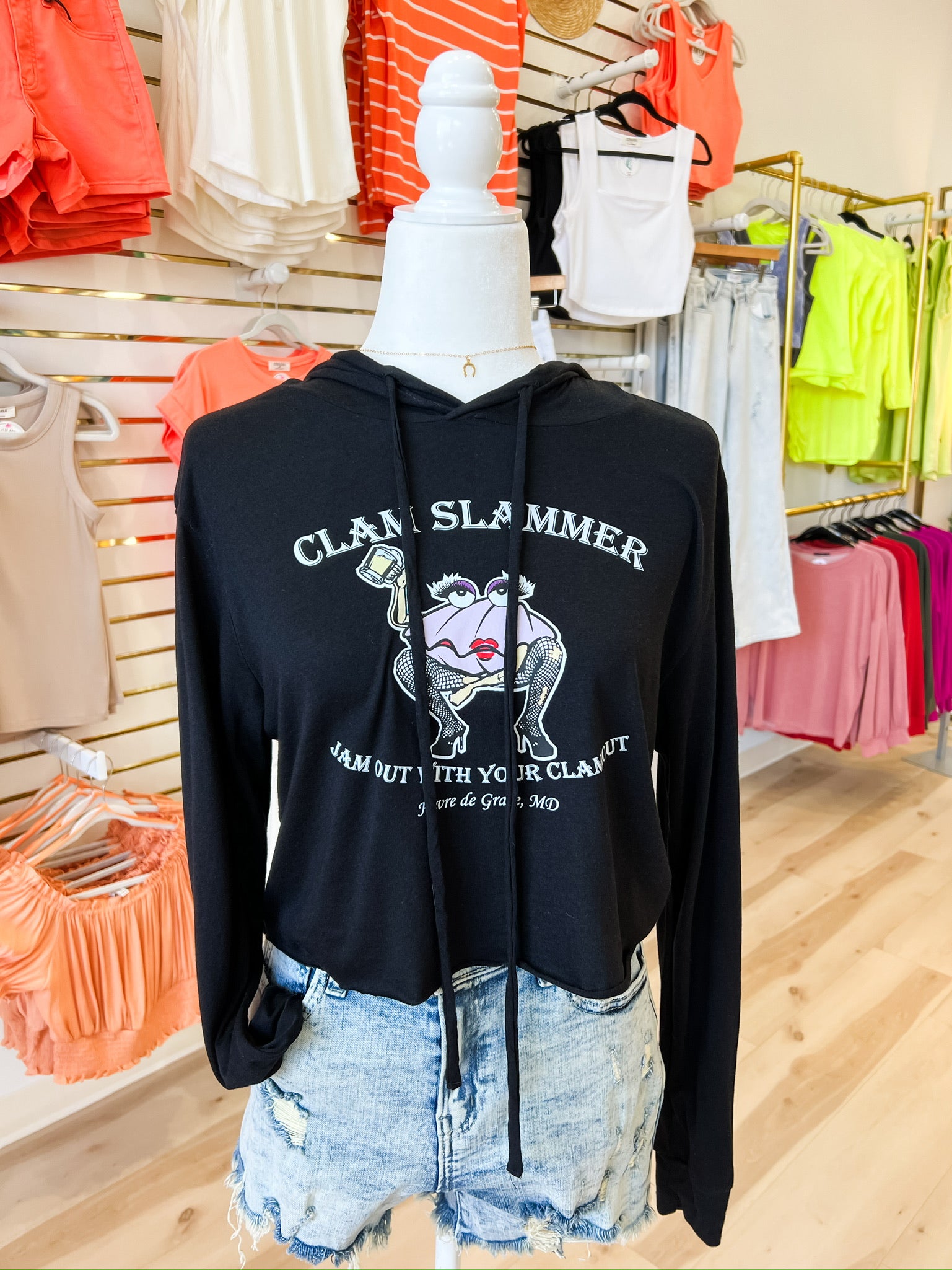 Clam Slammer Cropped Hoodie