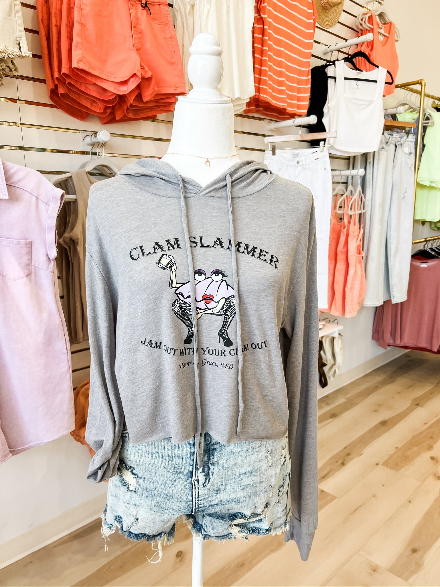 Clam Slammer Cropped Hoodie