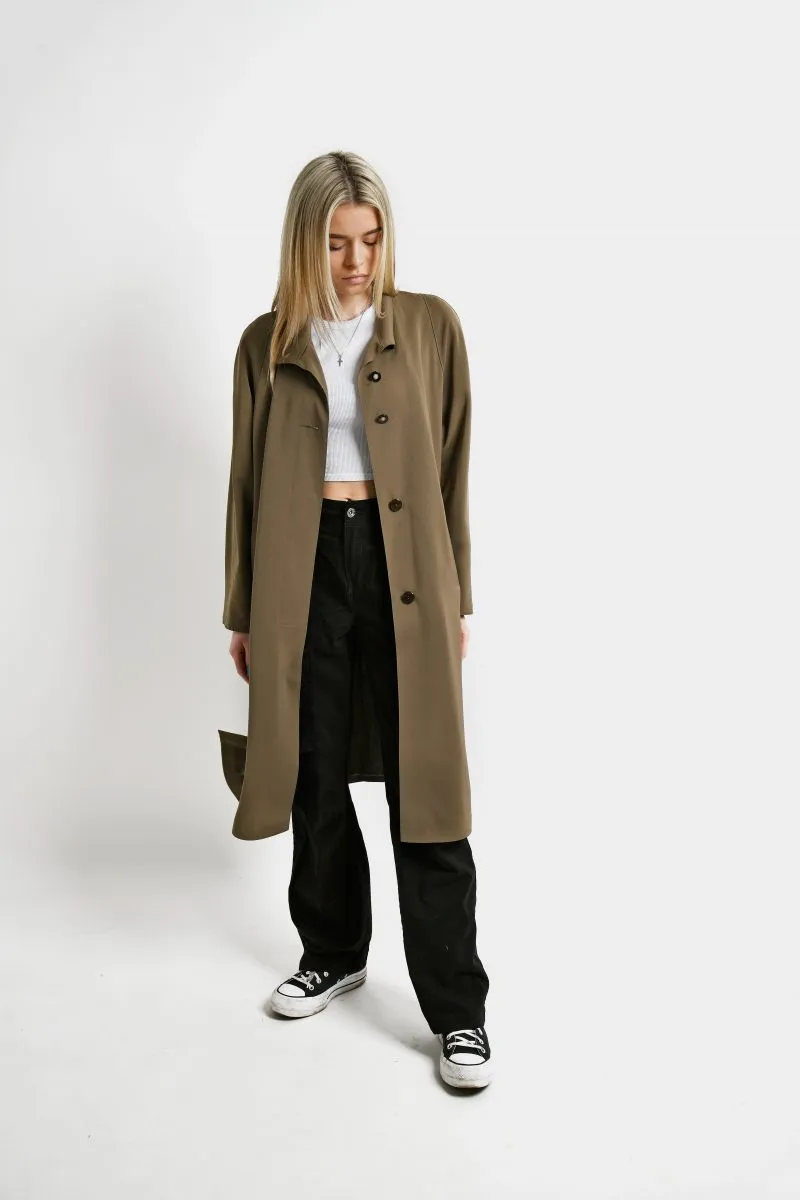 Classic 90s brown trench coat women