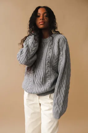 CLASSIC FISHERMAN SWEATER - MELANGE GREY