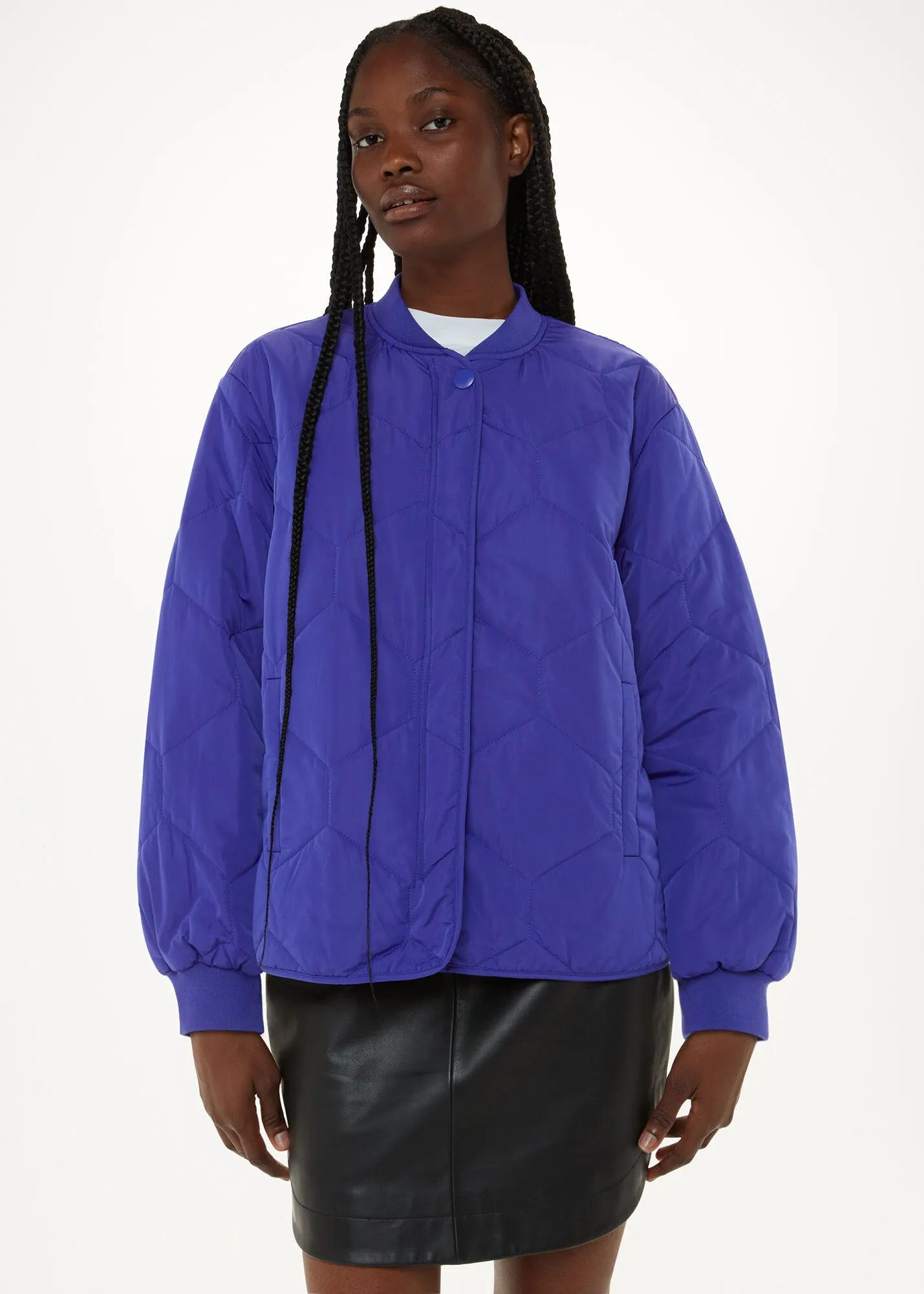 Cobalt Blue Ida Short Quilted Coat