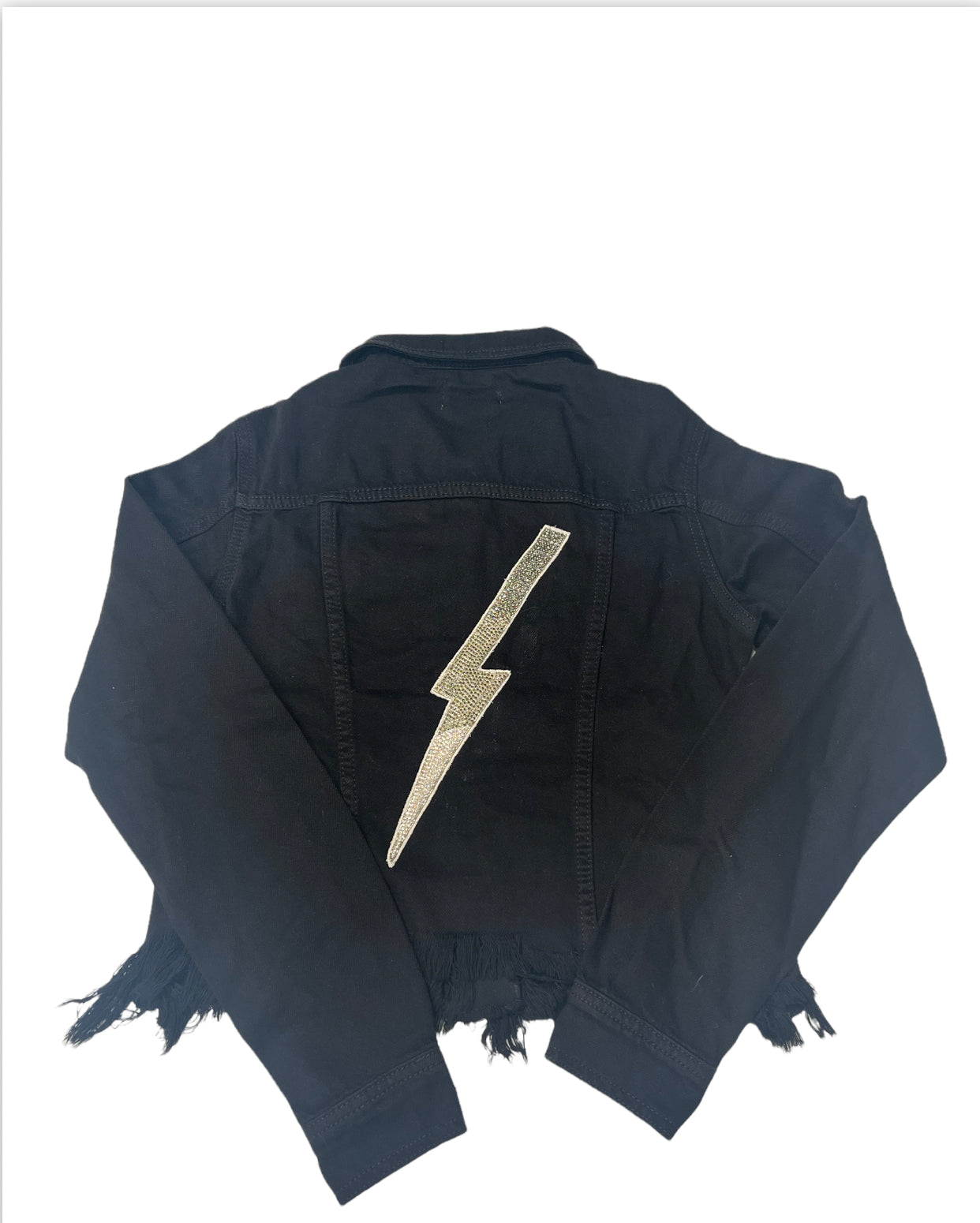 Collab Black Denim Jacket with Back Applique