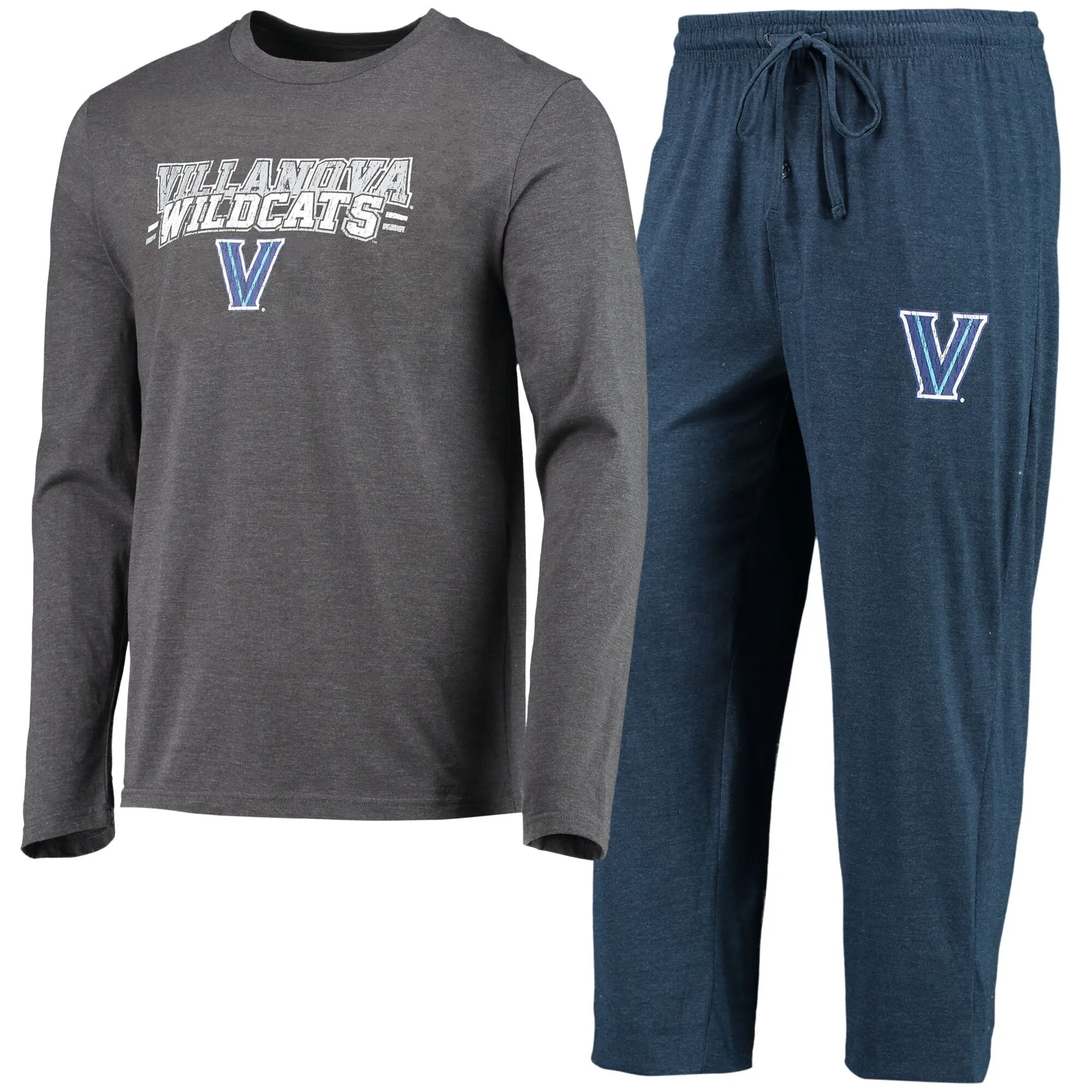 Concepts Sport Villanova Wildcats Navy/Heathered Charcoal Meter Long Sleeve T-Shirt & Pants Sleep Set