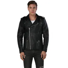 Decent Black Leather Jacket - Leather Skin Shop