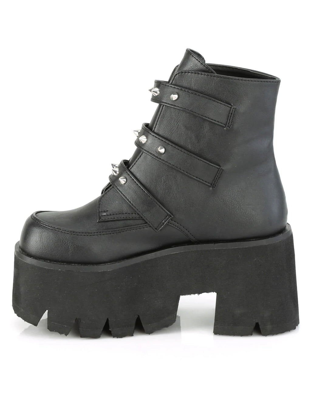 DEMONIA ASHES-55 - BLACK VEGAN LEATHER