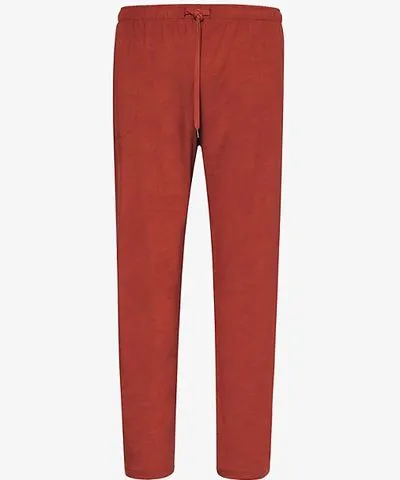 Derek Rose Mens Red Basel straight-leg relaxed-fit stretch-jersey pyjama trousers