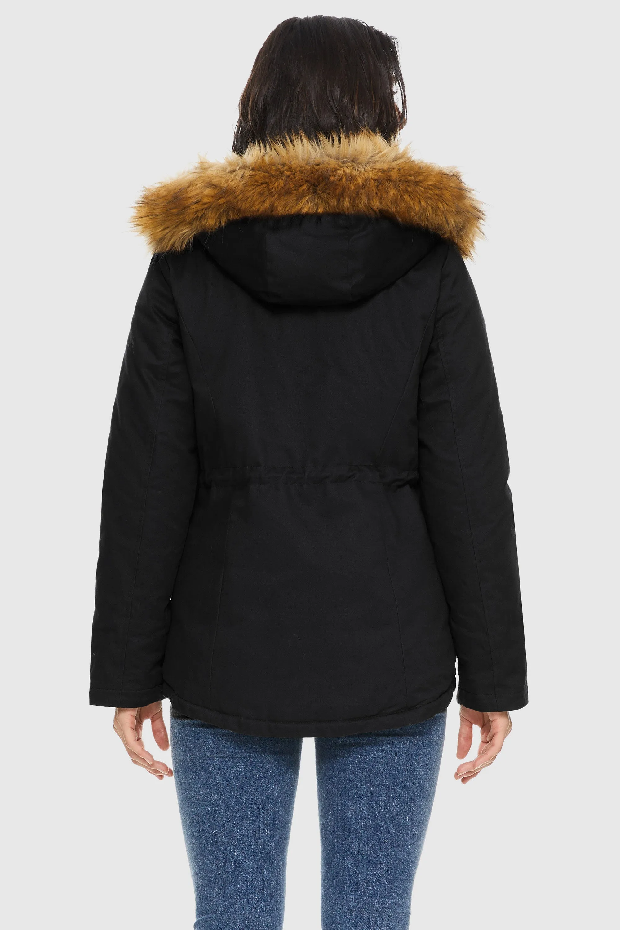 Detachable Faux Fur Winter Parka Jacket