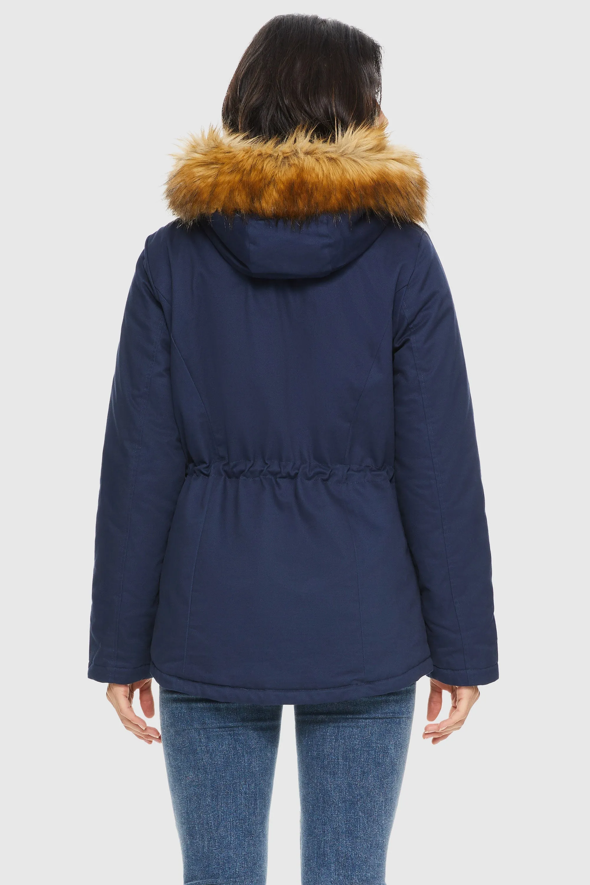 Detachable Faux Fur Winter Parka Jacket