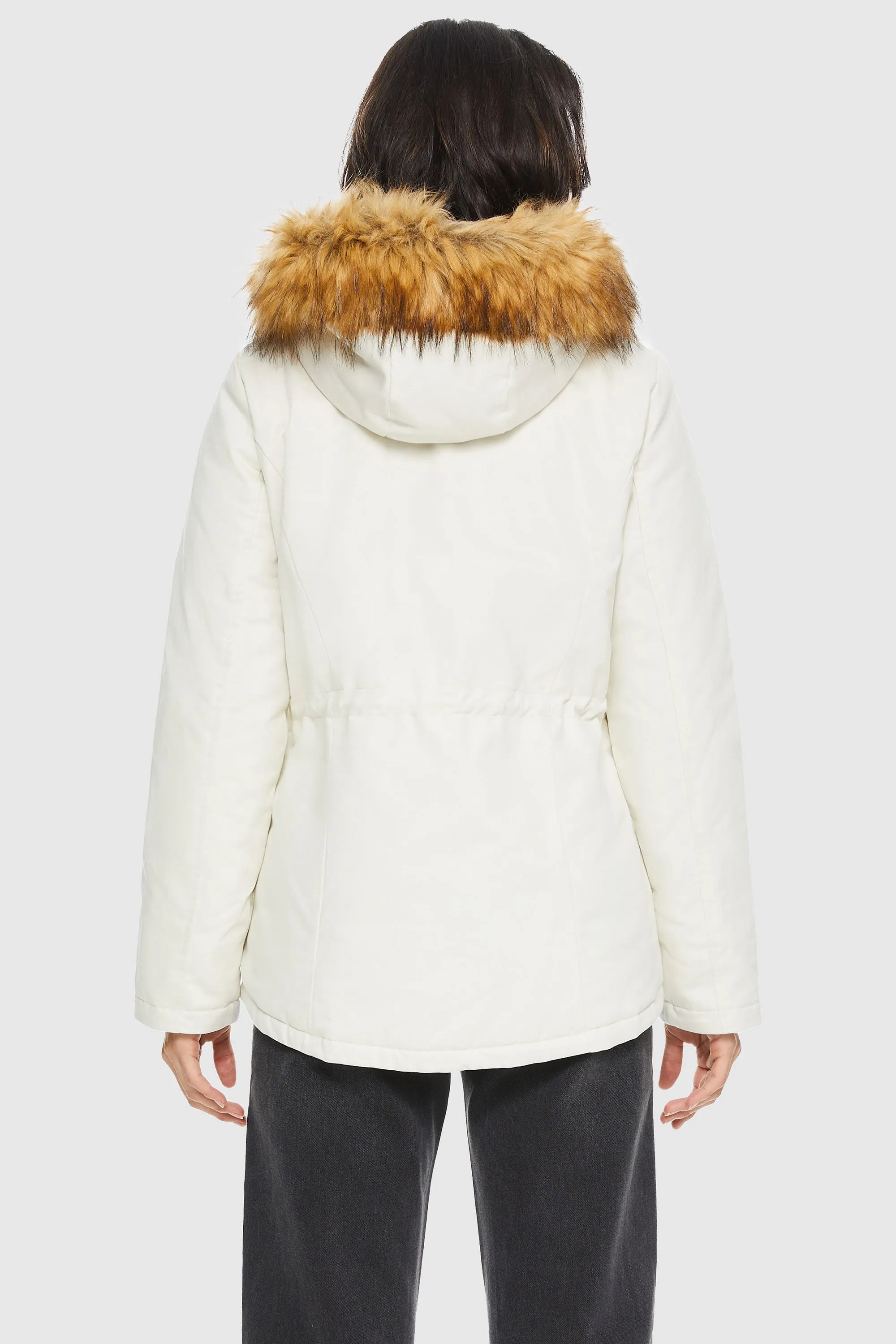 Detachable Faux Fur Winter Parka Jacket