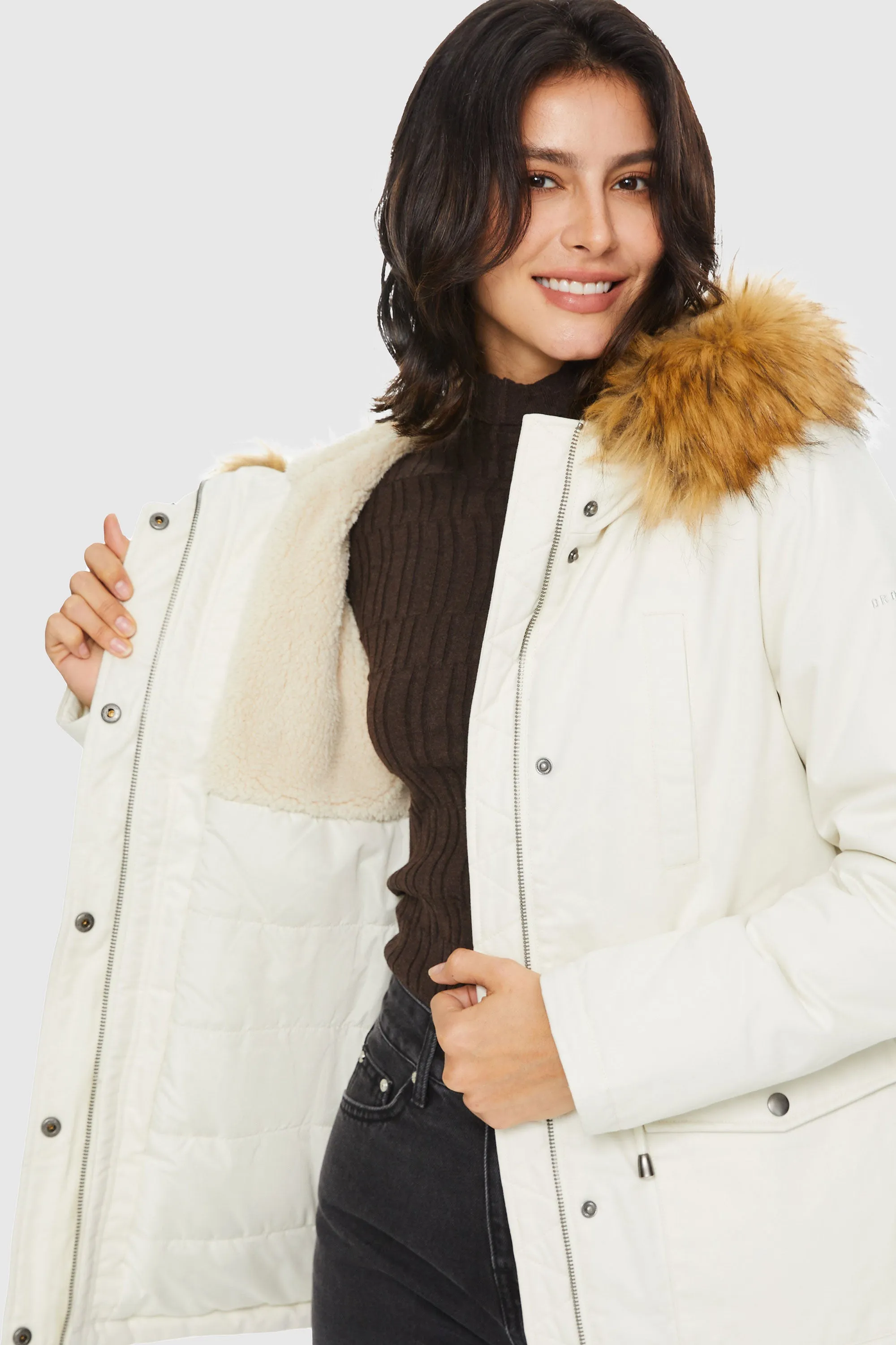 Detachable Faux Fur Winter Parka Jacket